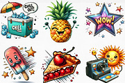 Retro Pop Art Comic Summer Clipart, an Illustration by Designking (Thumbnail 3 of 4)