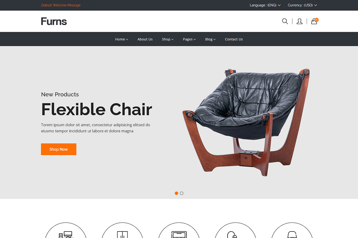 Furniture HTML5  Template - Furns, a Bootstrap Template by HasThemes (Photo 1 of 3)