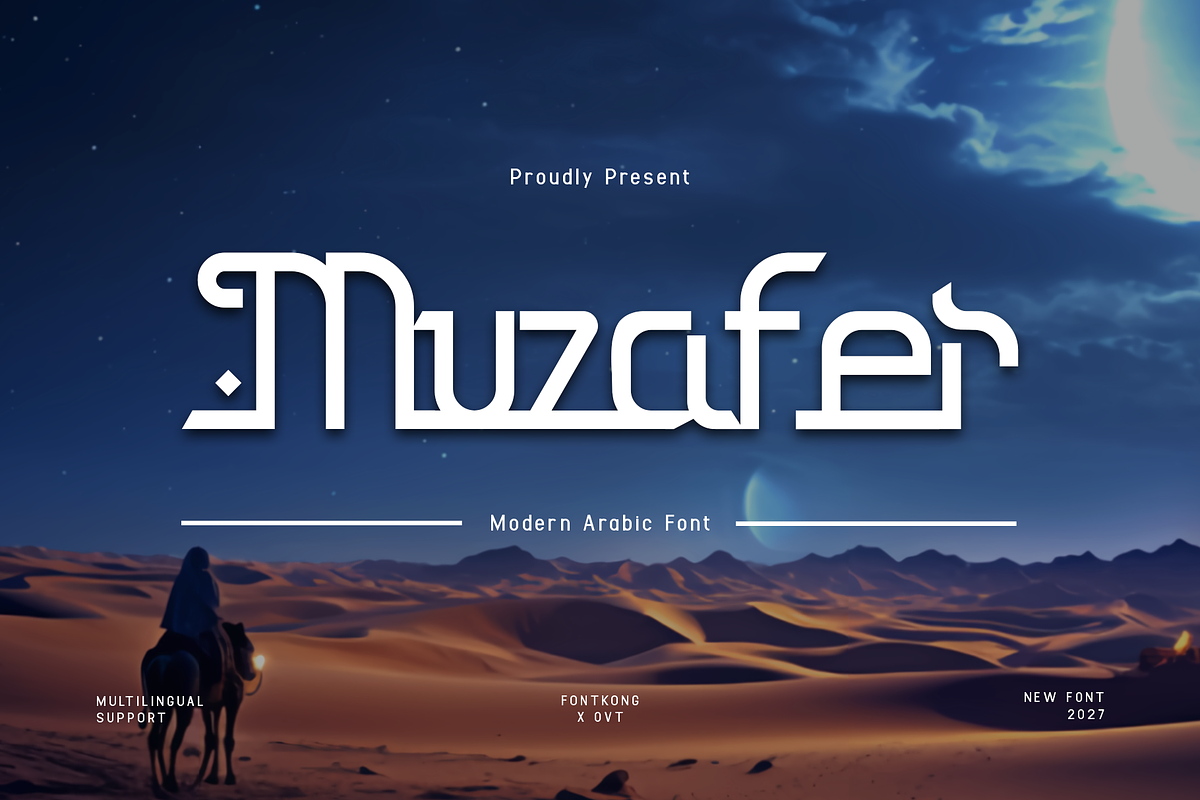 Muzafer – A Modern Arabic Font, a Handwritten Font by overlaytemplates (Photo 1 of 5)