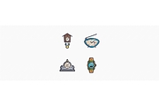 20 Watches & Clocks Icons, an Outline Icon by Jinro (Thumbnail 9 of 9)