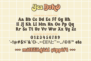 Yes Duke - Cute Retro Groovy Font