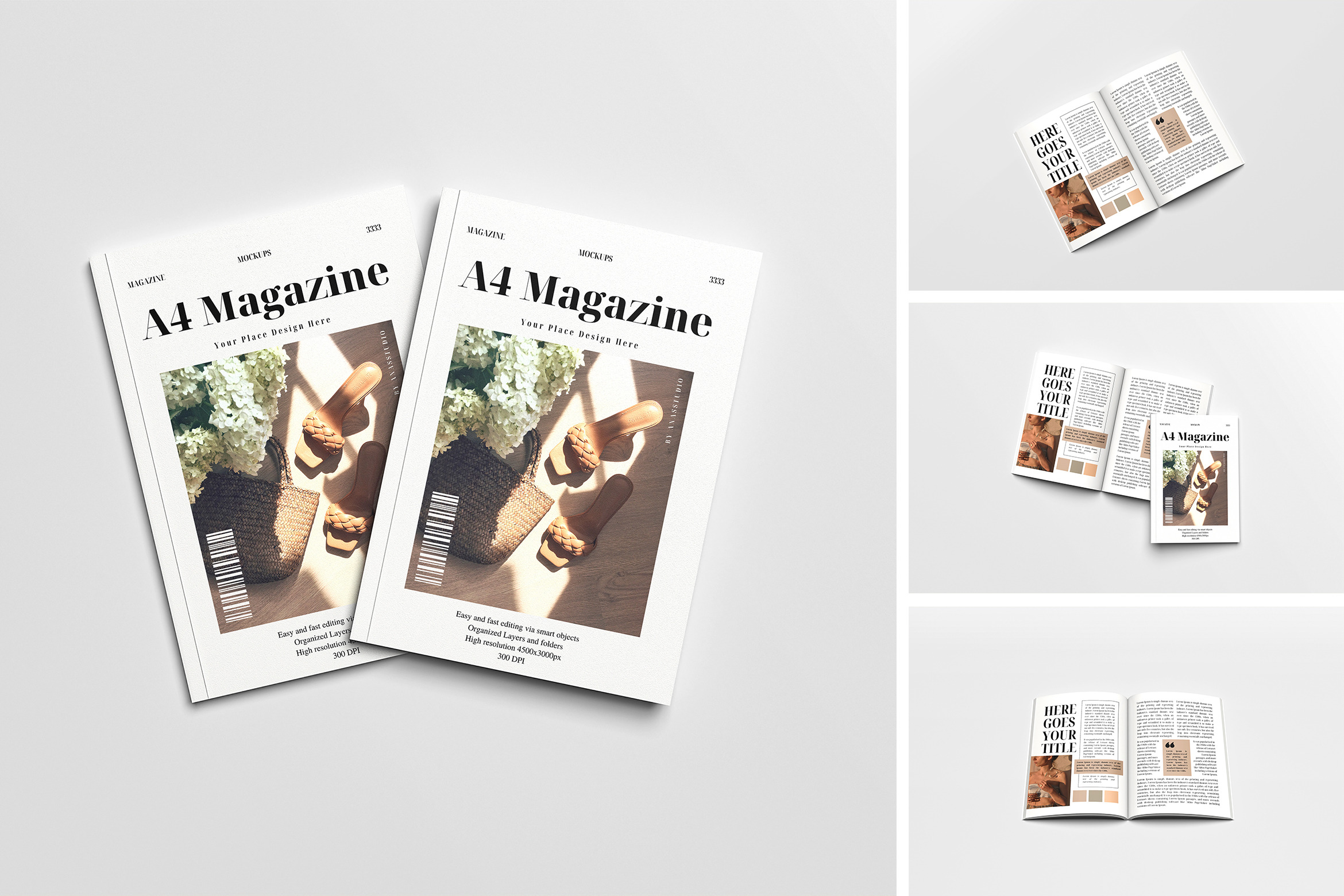 A4 Magazine Mockup, a Books & Magazine Mockup by Qwertymockup