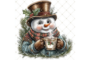 Hot Cocoa Snowman Clipart JPG, an Illustration by Memories By Lea (Thumbnail 7 of 10)