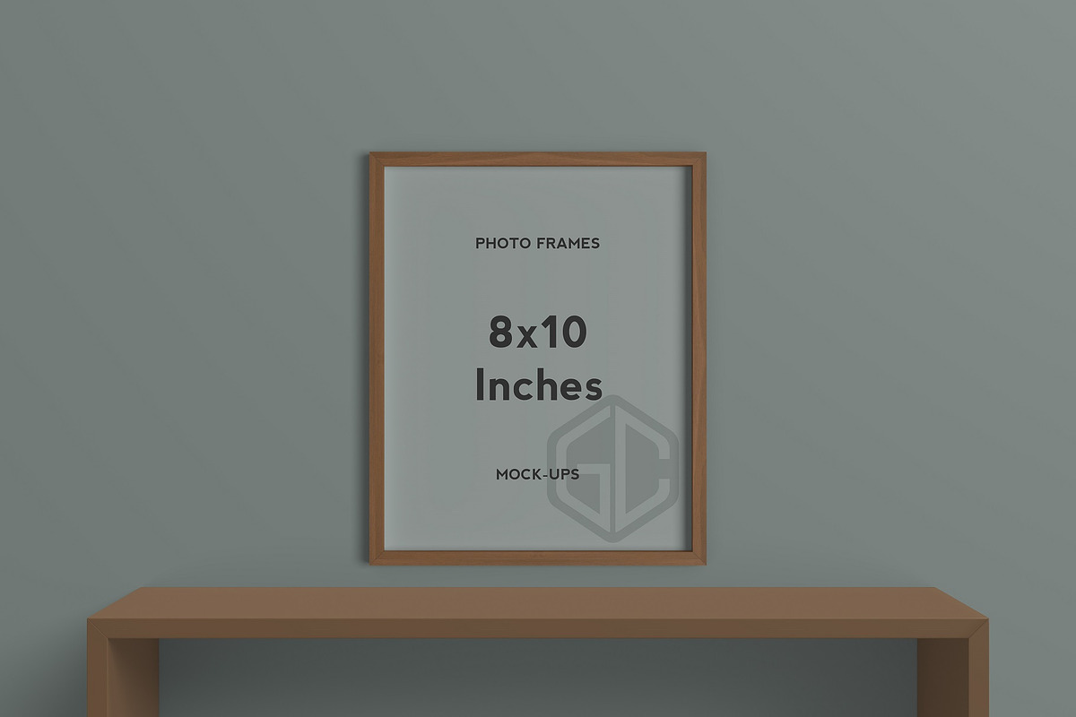 8x10 Inches Photo Frames Mockup, a Print Template by graphiccrew