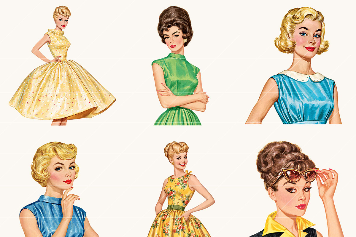 Retro Glamour Midcentury Women, a Person Illustration by BusyDaydesign (Photo 6 of 9)