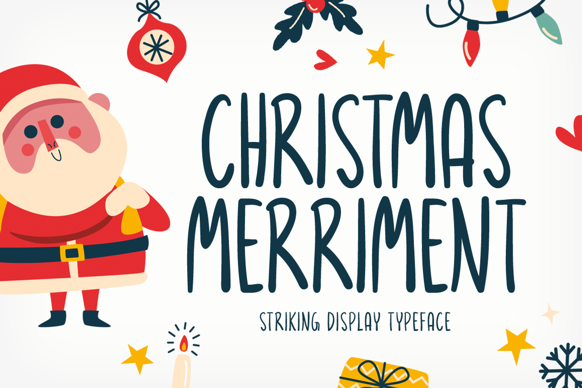 Christmas Merriment Typeface, a Script Font by Seemly Fonts (Photo 1 of 4)