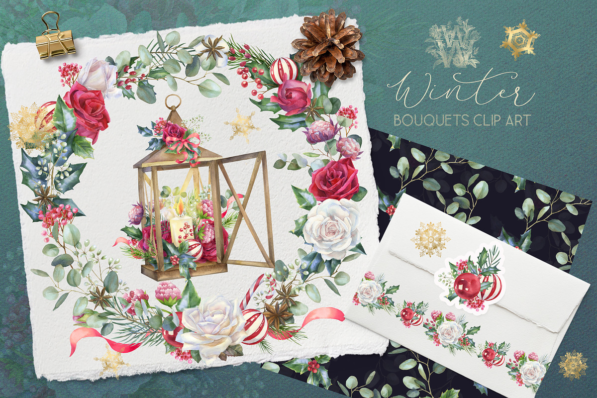 Christmas floral border, png frame, a Decorative Illustration by WonderWonder (Photo 1 of 11)