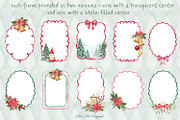 Christmas Watercolor Frames Cards, an Object Graphic by Solo Art Original (Thumbnail 6 of 12)