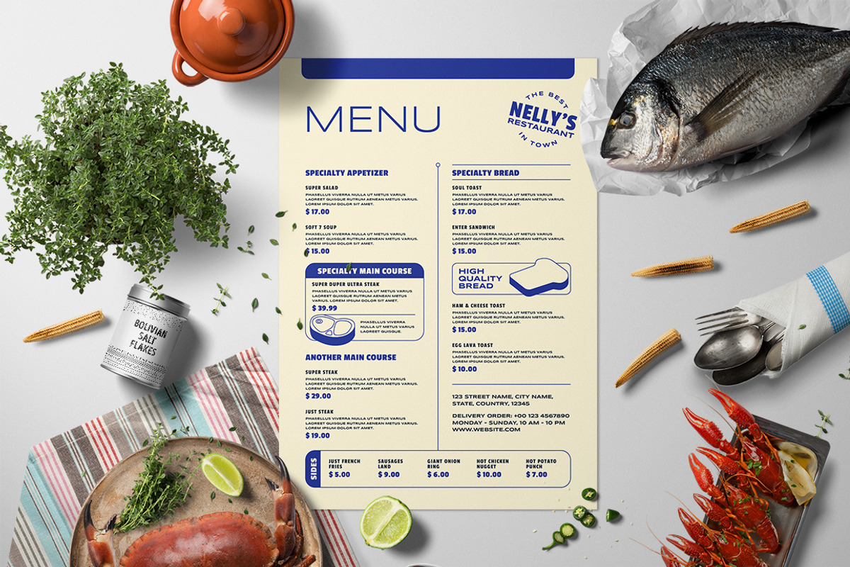 Vintage Food Menu, a Flyer Template by The Good Store (Photo 3 of 5)