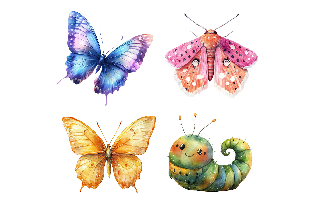 Cute Insects Clipart, an Illustration by Designworld (Photo 4 of 5)