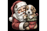 Santa With Dog Clipart PNG, a Seasonal Illustration by Memories By Lea (Thumbnail 3 of 19)