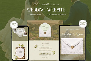 Canva Wedding Website Template, a Landing Page Template by OliaMuseDesign