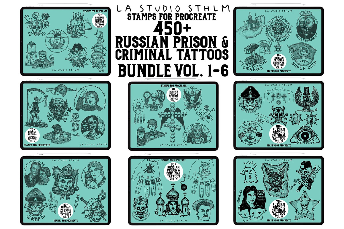 Bundle Prison&CriminalTattoos-Stamps, a Brush Add-On by LA Studio Sthlm (Photo 1 of 13)