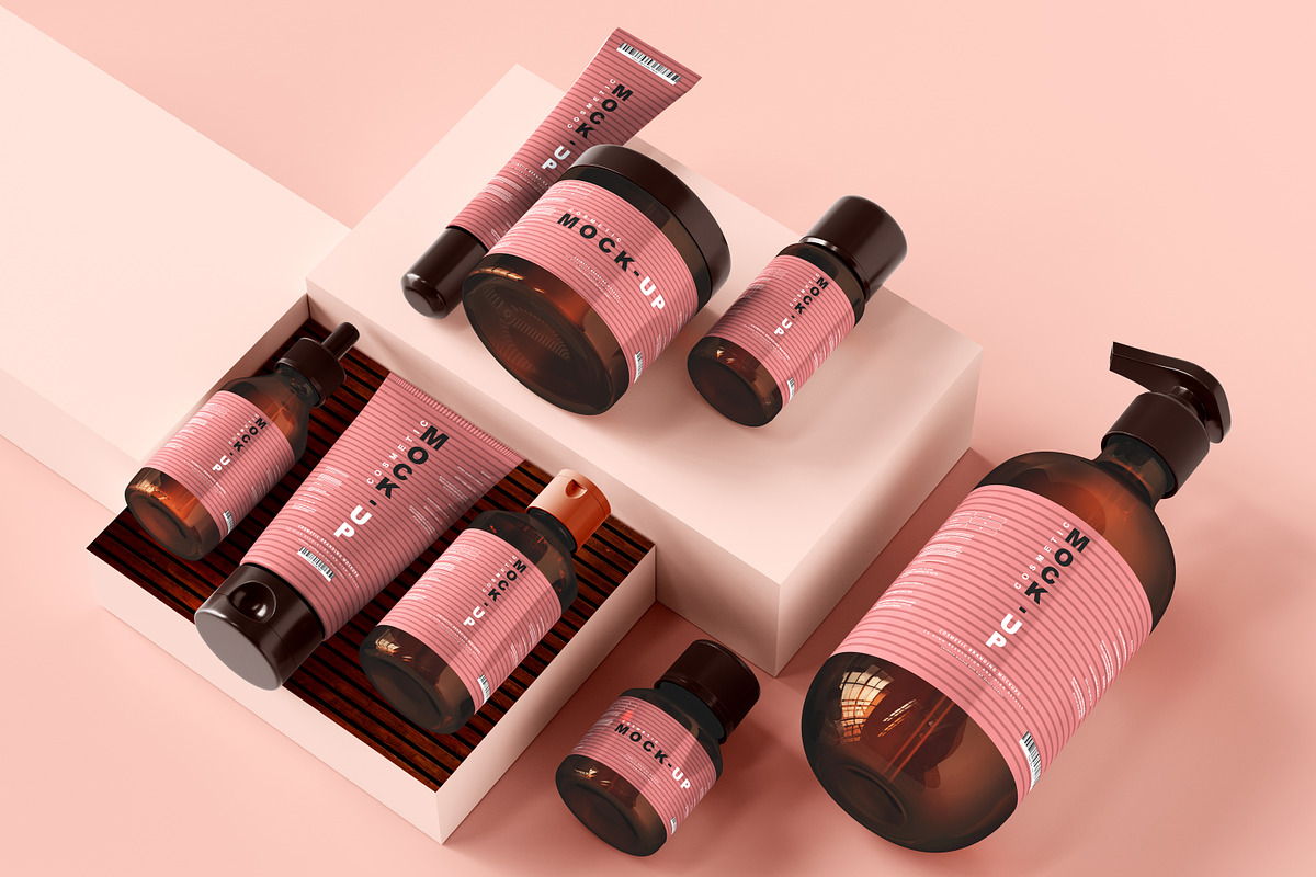 250+ Cosmetic Branding Mockup Bundle, a Cups & Container Mockup by pmvch (Photo 12 of 273)