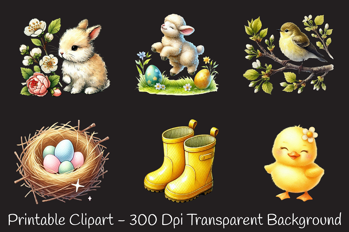 Simple Easter & Spring Clipart, an Illustration by RobertsArt (Photo 7 of 7)