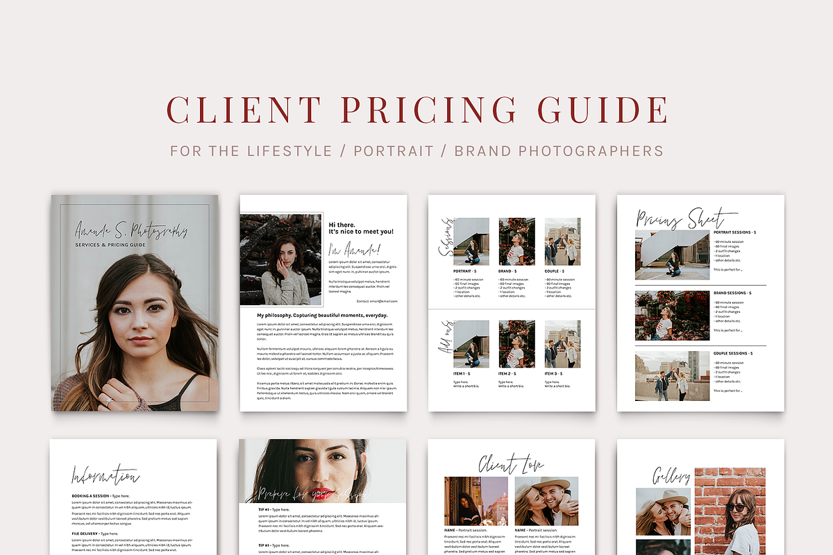2 Photographer Pricing Guides Bundle, a Magazine Template by molly ho studio (Photo 3 of 8)