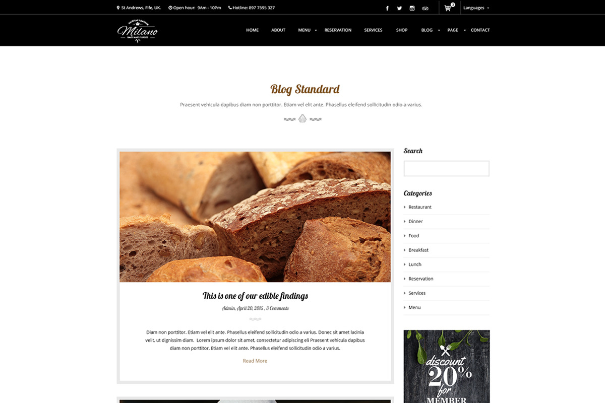 Milano - PSD Template for Bakery, a Websites & App Template by Digipieces (Photo 6 of 16)