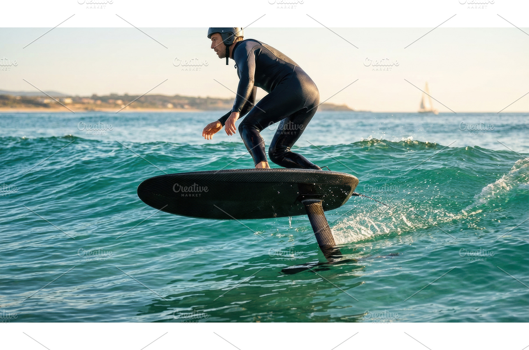Man in a wetsuit riding an electric, a Sports & Recreation Photo by Igor Tichonow