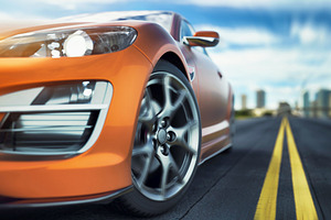 Sports car featuring speed, travel, and traffic