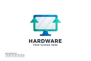 Monitor Up Arrow Gradient Logo, a Branding & Logo Template by yuanesei