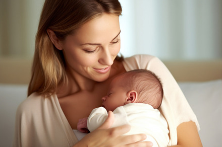 Picture of happy mother with her newborn baby boy at home. Gener, a Person Photo by AS photostudio