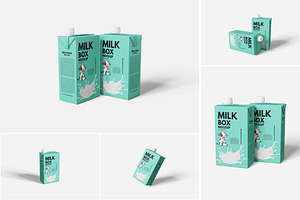 Milk Box Mockup, a Packaging Mockup by Indah