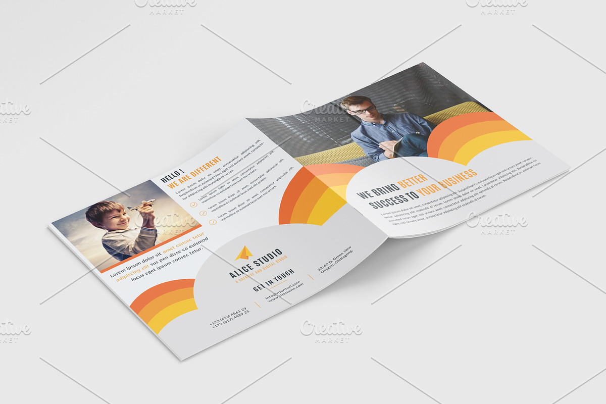 Square Bifold Brochure Template, a Brochure Template by Alice_s (Photo 3 of 6)