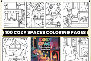 Cozy Spaces Coloring Pages for Adult, a Decorative Illustration by Ink Gallery