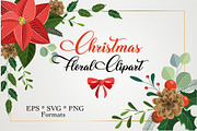 Christmas Vector Floral Clipart ., a Background Graphic by NinaBrai (Thumbnail 1 of 8)