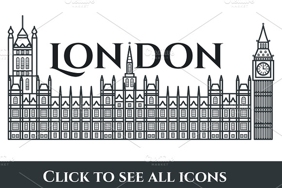 London Outline Vector Icons