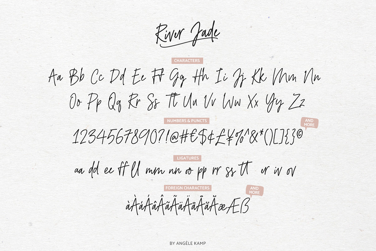 River Jade signature font & logos, a Script Font by Angele Kamp (Photo 10 of 10)