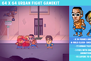 64x64 Urban Fight gamepack, an Illustration by Fassous game assets (Thumbnail 1 of 3)