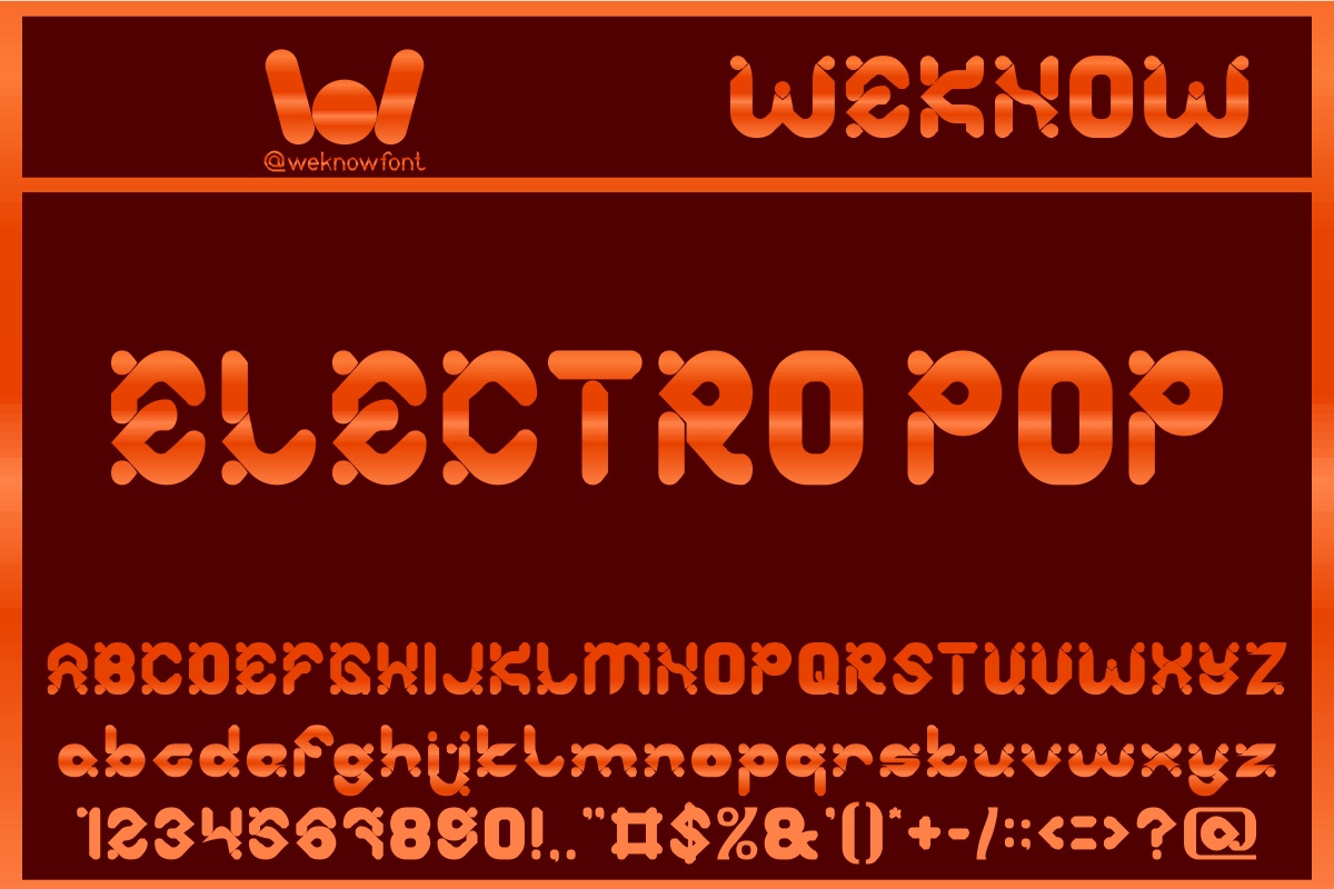 Electro Pop font, a Font by weknow (Photo 1 of 8)