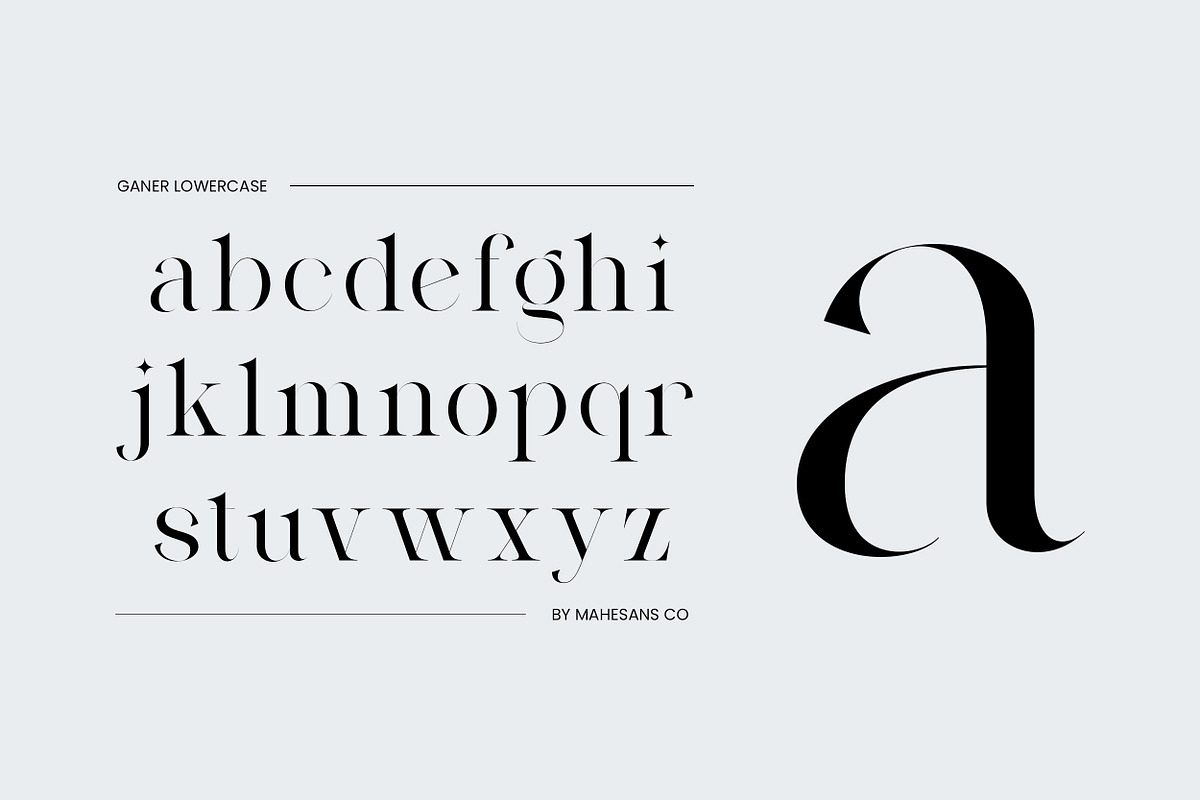 Ganer | Serif Display Typeface, a Serif Font by Mahesans Co (Photo 3 of 10)