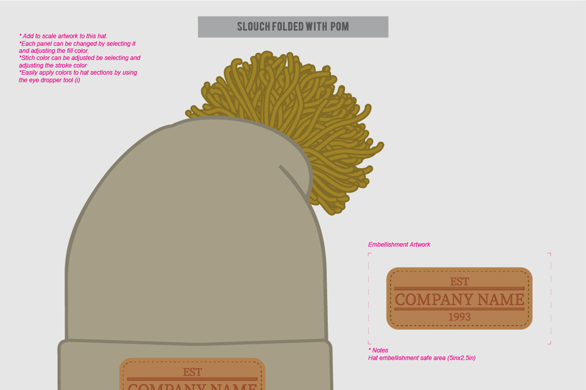 Hat Template - Beanies, a Hat Mockup by Template Haven (Photo 2 of 12)