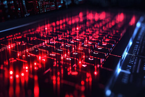Closeup view of a computer keyboard, a Photo by Pavel_design
