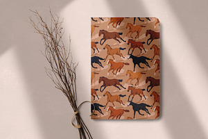 Galloping Horses, Seamless Patterns