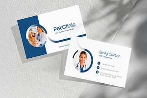 Veterinary Clinic Business Card, a Business Card Template by WheelieMonkey