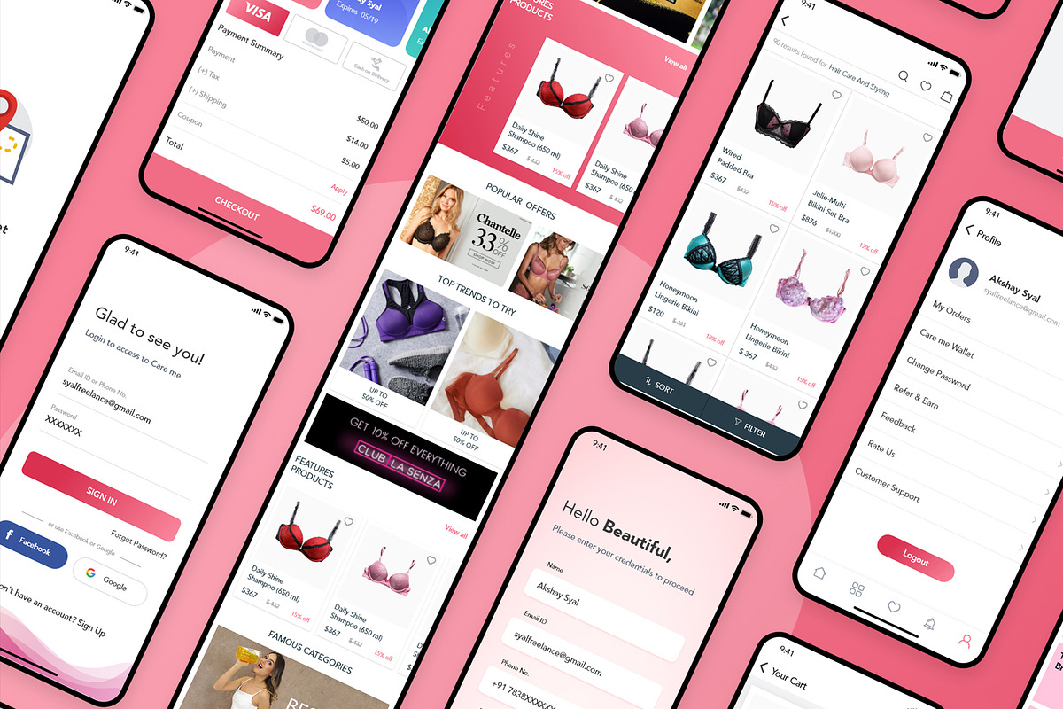 Care me - Lingeries Ecommerce UI Kit, an UI Kit Template by SyalUIUX (Photo 5 of 12)