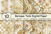 Baroque Toile Digital Paper Pack, a Pattern Graphic by FloridPrintables (Thumbnail 1 of 10)