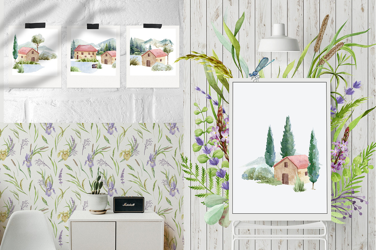 Botanical Watercolor Clipart Set, a Decorative Illustration by AnitaPol (Photo 16 of 21)