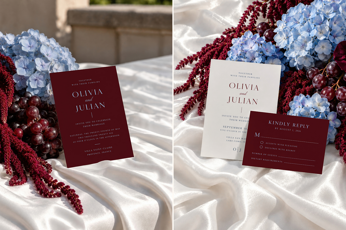 Burgundy Blue Card Set Mockup Bundle, an Advertising Mockup by Serenefeeling (Photo 2 of 7)