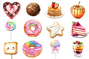 Watercolor Sweets Clipart, an Illustration by Watercolor design (Thumbnail 2 of 5)