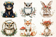 Watercolor Woodland Portraits, an Illustration by DreamCafeArt (Thumbnail 3 of 5)