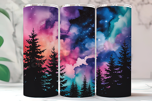 Neon Aurora Borealis Ink Tumbler, a Background Photo by LamanAzalea
