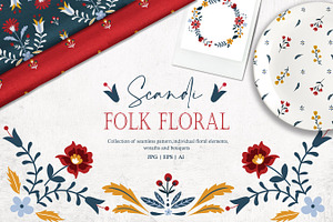 Scandinavian Folk Floral Collection