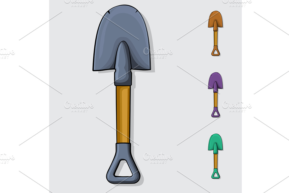 Shovel. Hand-drawn cartoon, an Object Illustration by piter.goskov