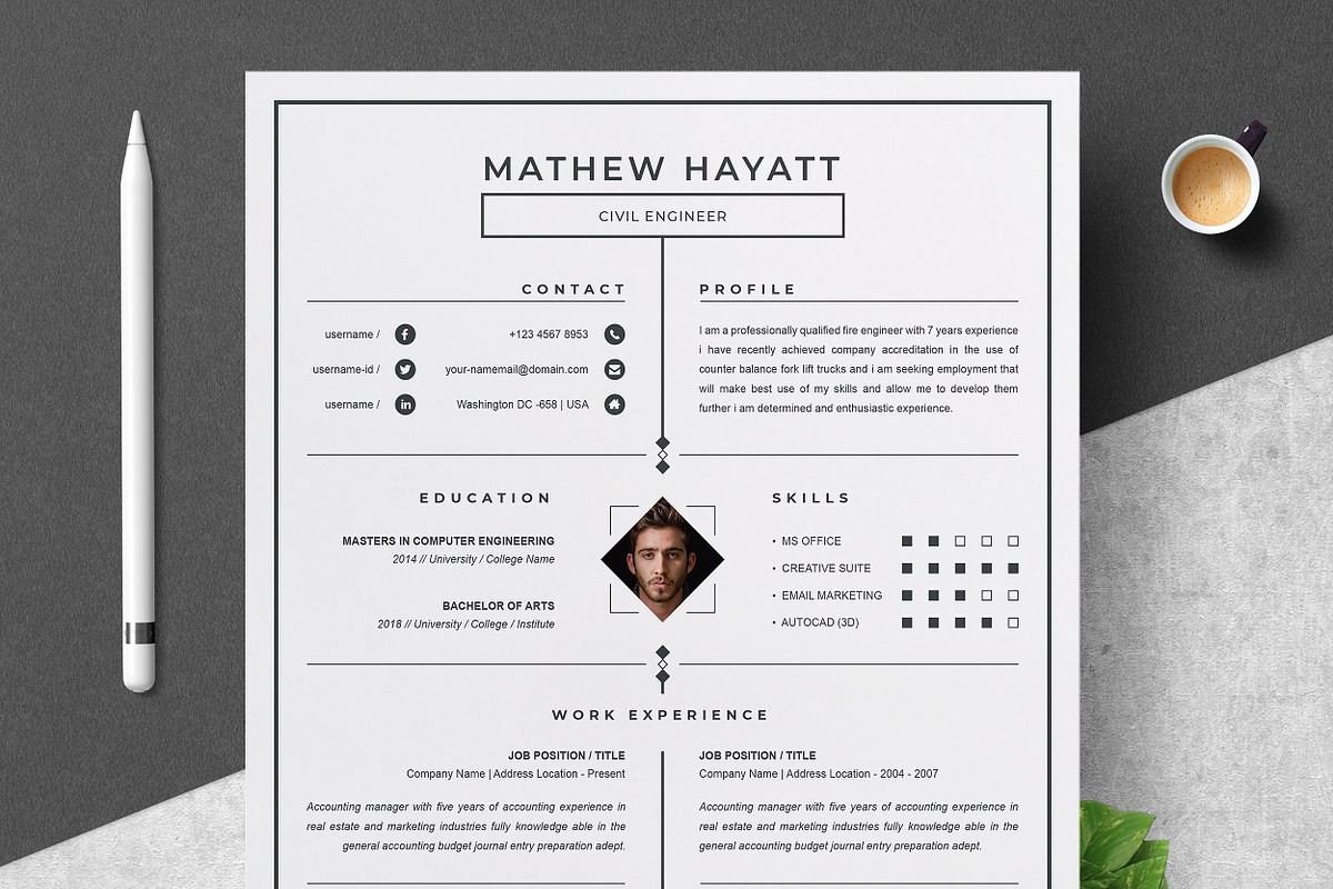 Resume/CV Bundle | 200+ for $29, a Resume Template by ResumeInventor (Photo 23 of 207)