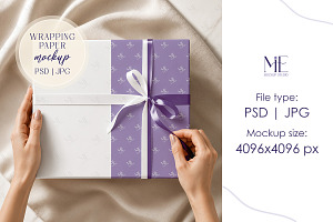 Wrapping Paper Gift Wrap Box Mockup