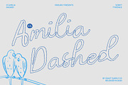 CS Amilia Dashed, a Script Font by Craft Supply Co. (Thumbnail 1 of 8)
